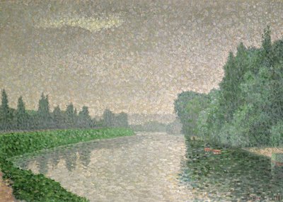 Die Marne bei Morgengrauen, 1888 von Albert Dubois Pillet